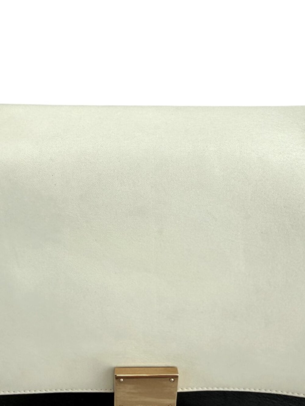 Celine Tricolor Calfskin Trapeze Bag - Off-White, Brown, Black - Picture 14 of 15